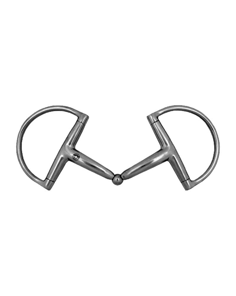2-Piece Stainless Steel Snaffle with D-Rings and Swivel Joint for Horse - Ky Rotary