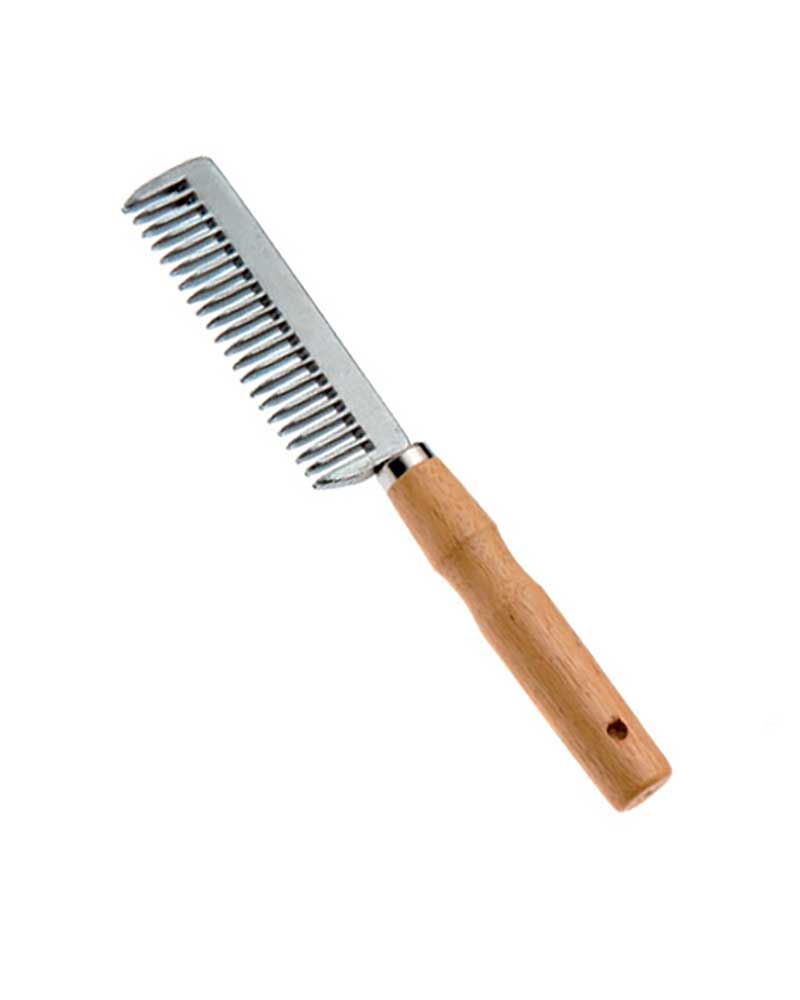 Peigne de aluminium avec manche en bois - Zaldi