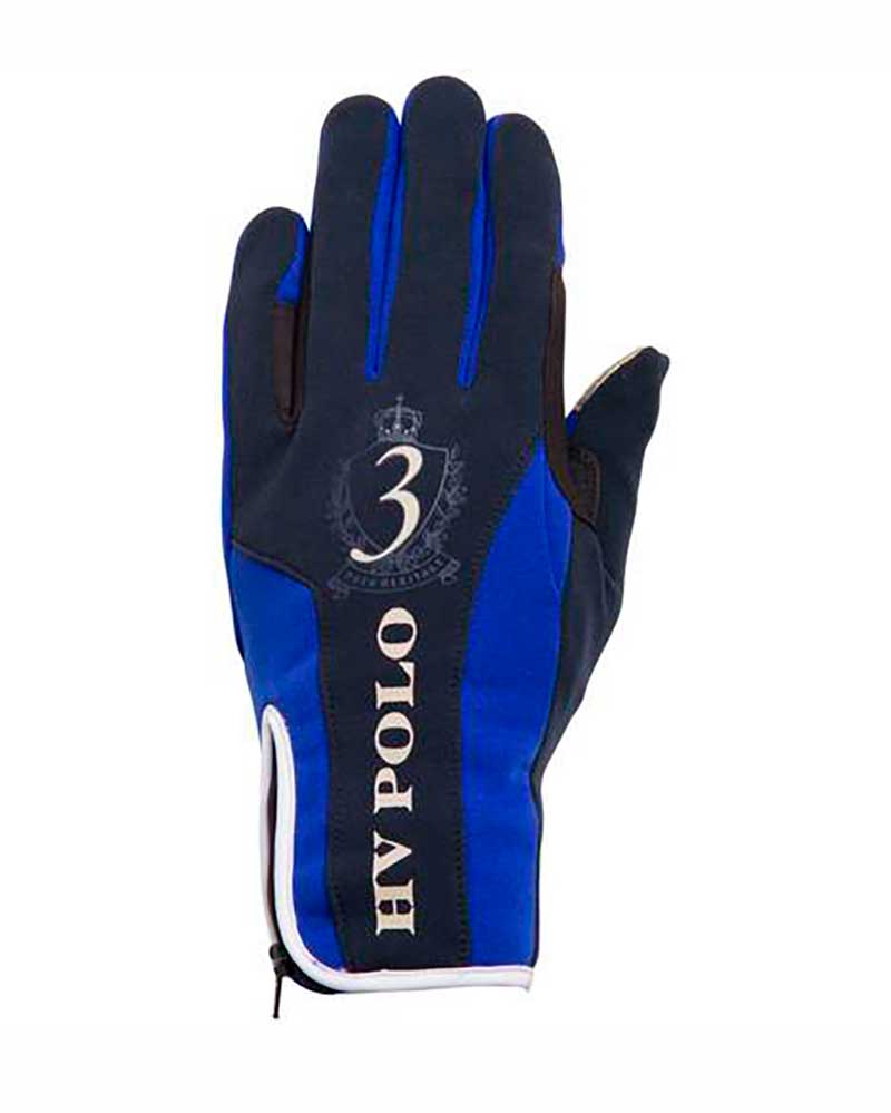 Blue winter riding gloves with grip Logan - HV Polo