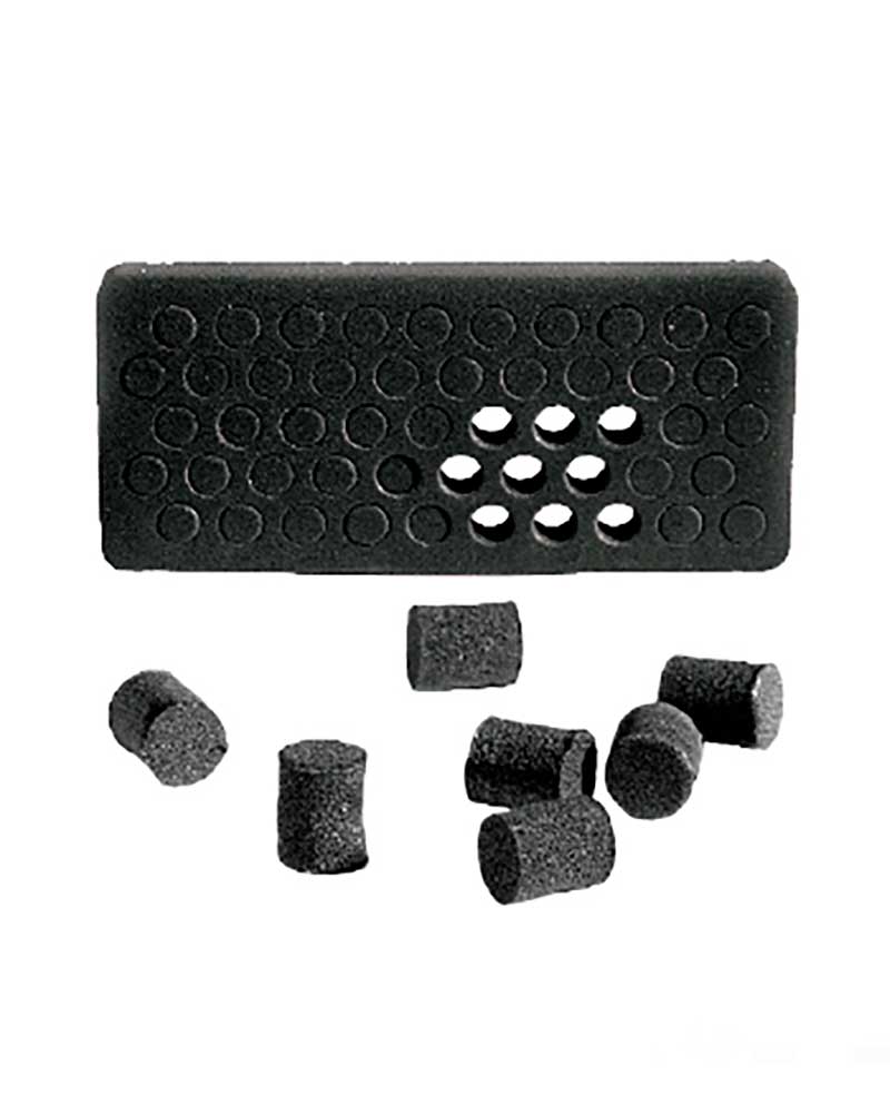Placa de 50 tapones mustad de goma espuma para agujero de ramplón