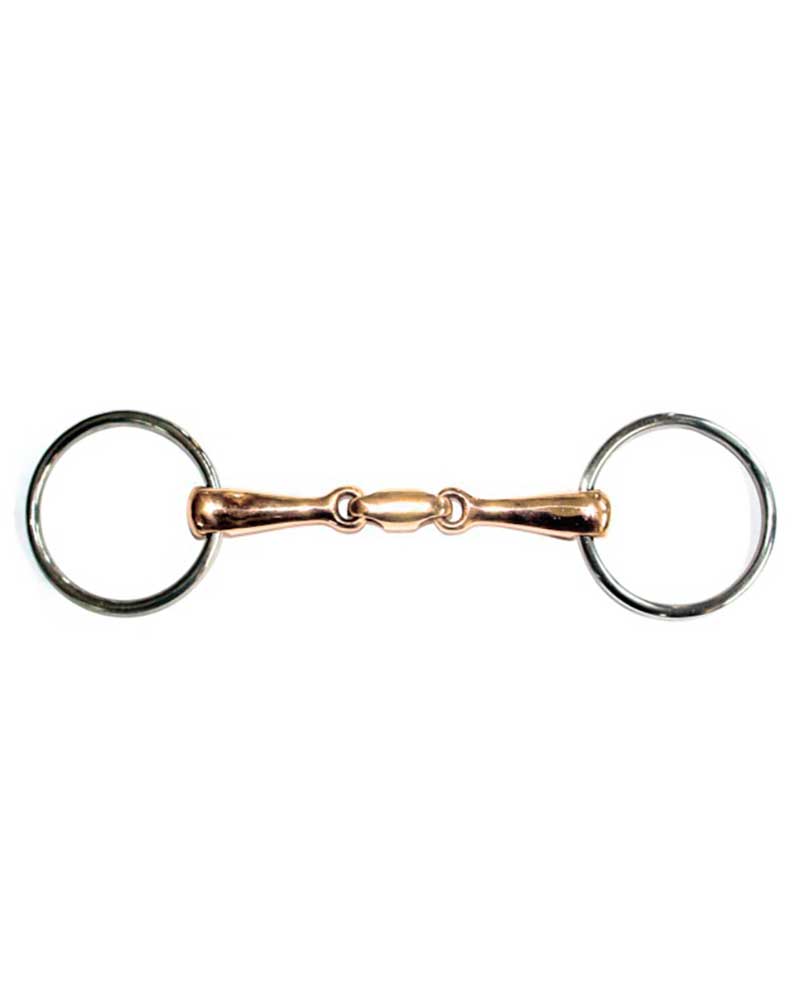 Mors de filet à 3 pièces avec anneaux pour cheval - iquus
