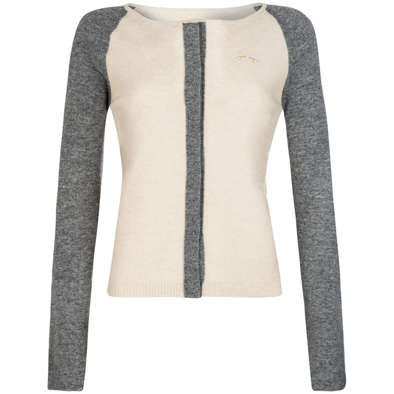Beige and grey wool jacket for women Lundar - HV Polo