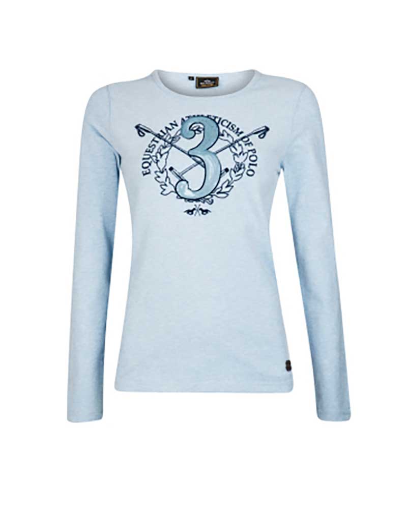 T-shirt à manches longues bleu clair pour femme Elaine - HV Polo