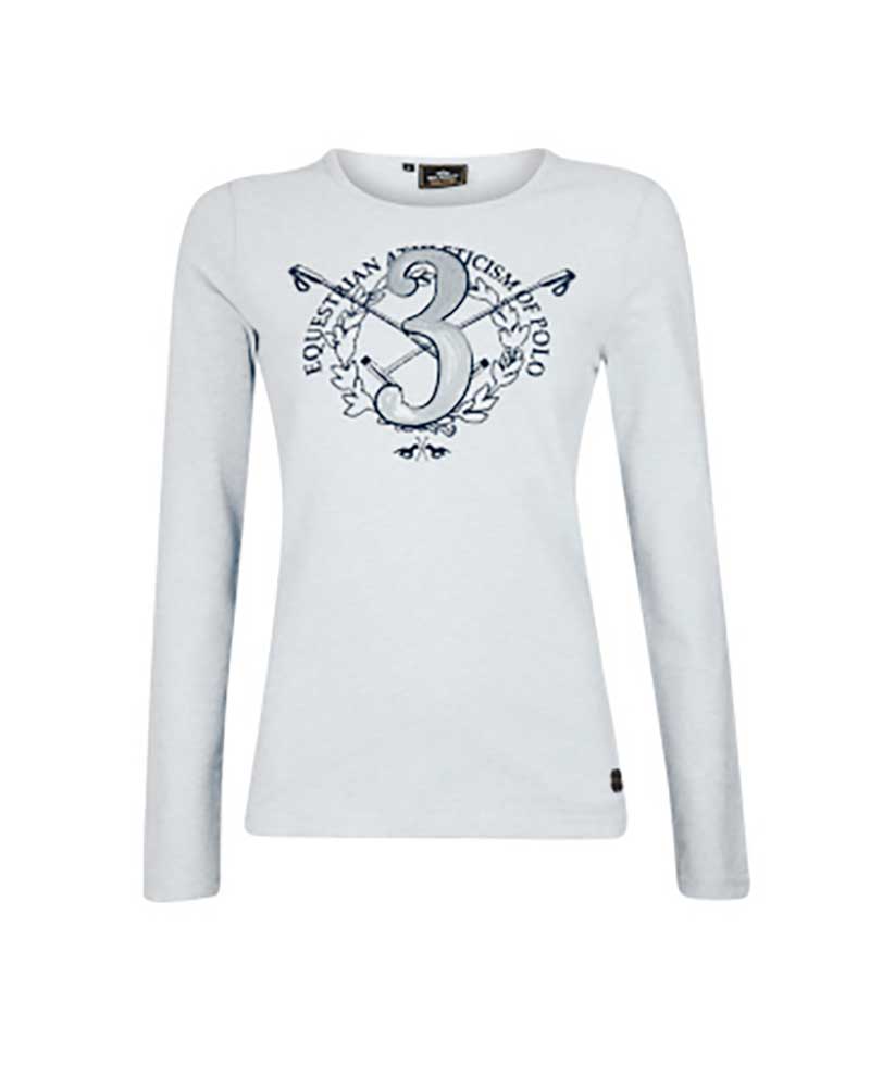 T-shirt à manches longues blanc pour femme Elaine - HV Polo
