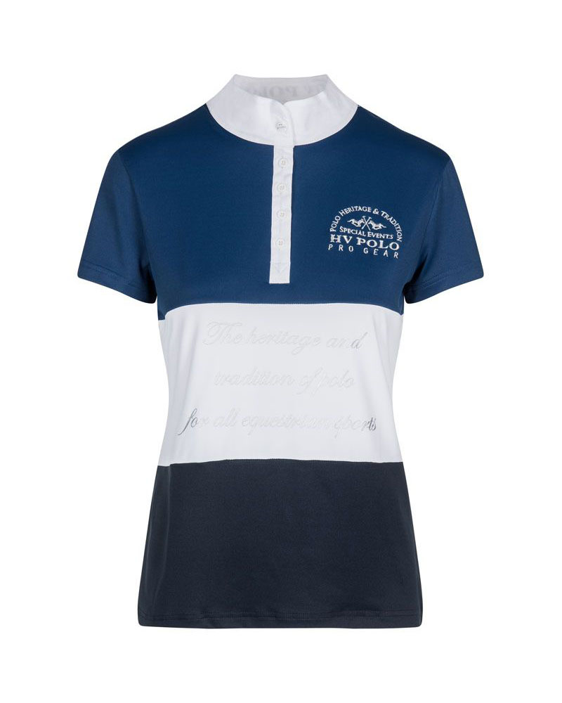 Polo bleu marine de concours avec las letras en argent pour femme Jon - HV Polo