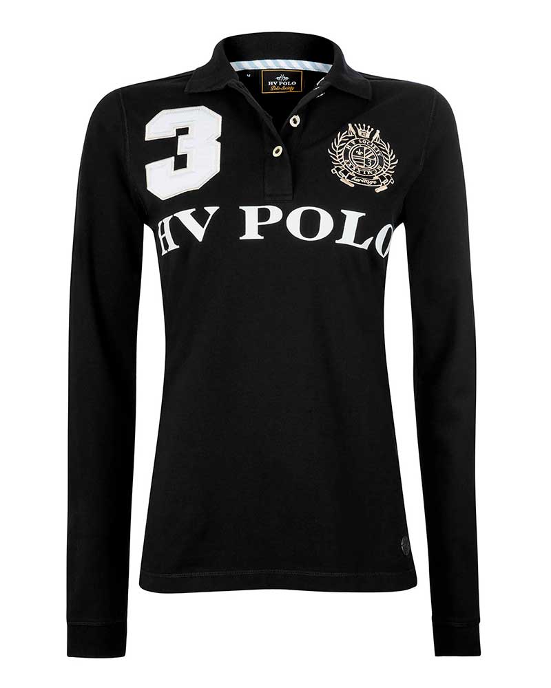 Polo de manga larga negro Favouritas - HV Polo