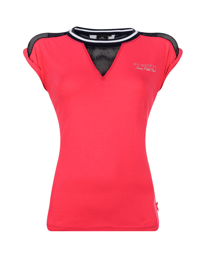 T-shirt de tissu rose avec hombros de rejilla pour femme modèle Indra - HV Polo