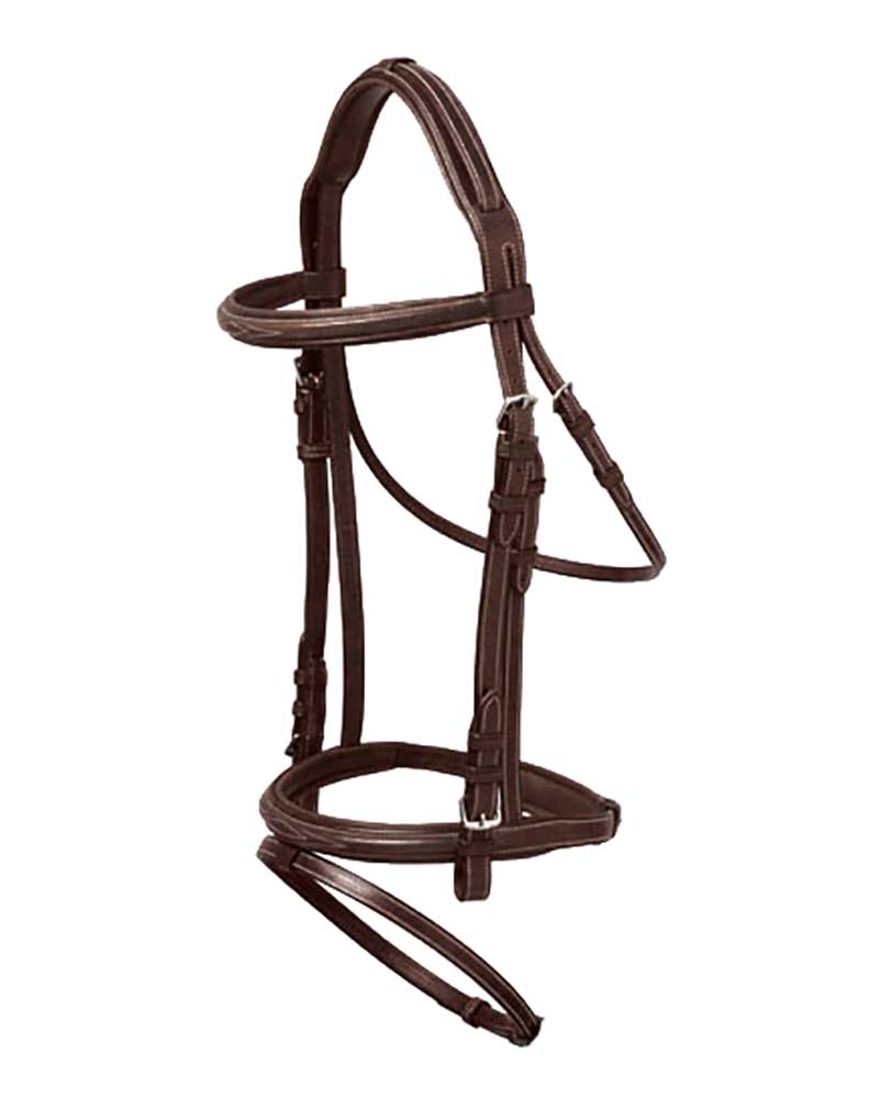 Brida anglaise en cuir végétal marron foncé pour cheval - Carla - Lexhis Green