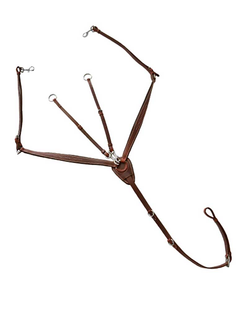 English Dark Brown Crossed Breastplate with T-joints for Horse – Hispano Hípica