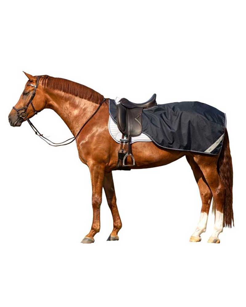 Navy 600D ripstop waterproof exercise sheet with tail flap and fleece lining - AMIGO