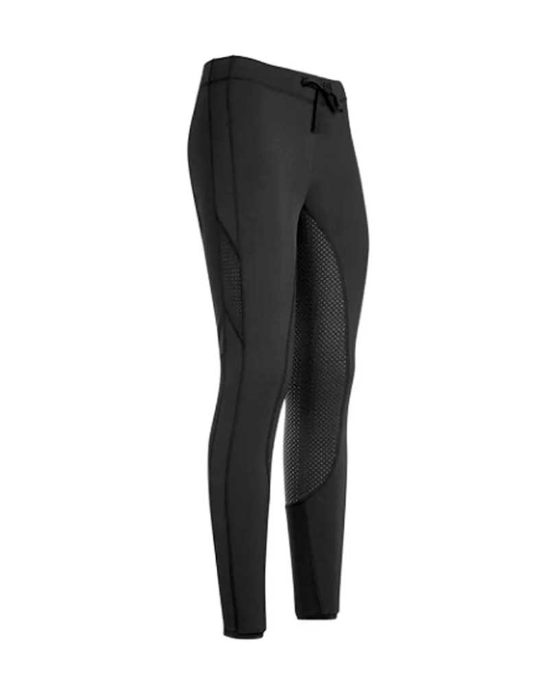 Leggings avec cordon à la taille noir (grip à fond intégral) pour femme Athletics - Euro-Star
