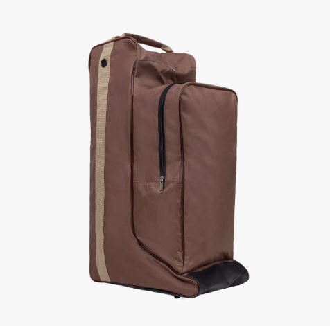 Brown boot and helmet bag with light beige details Combi - QHP