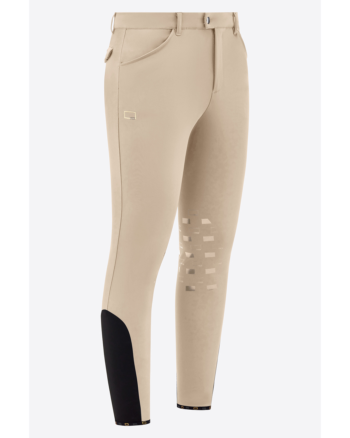 Pantalon d'équitation beige en tissu bonded à basanes pour homme - RG