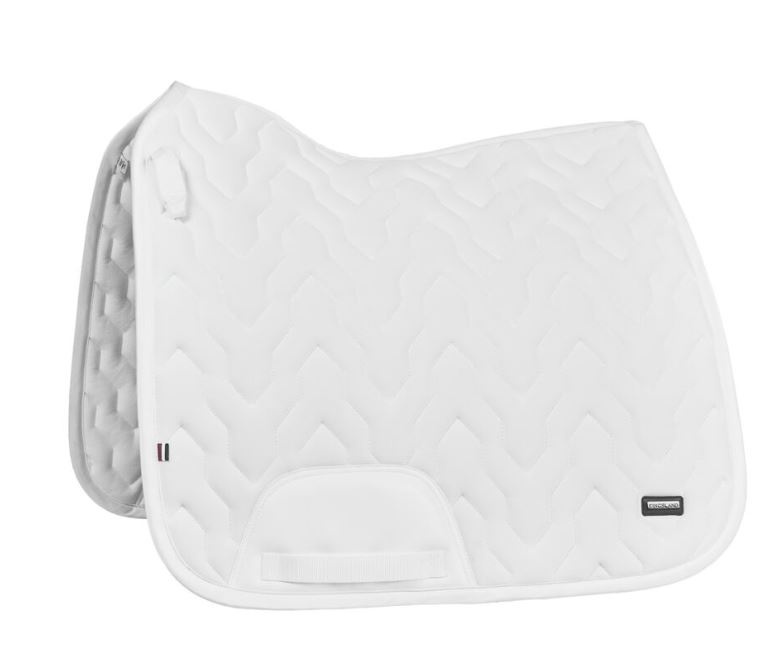 White cooling-effect dressage saddle pad with satin trim for horse KLnelly - Kingsland