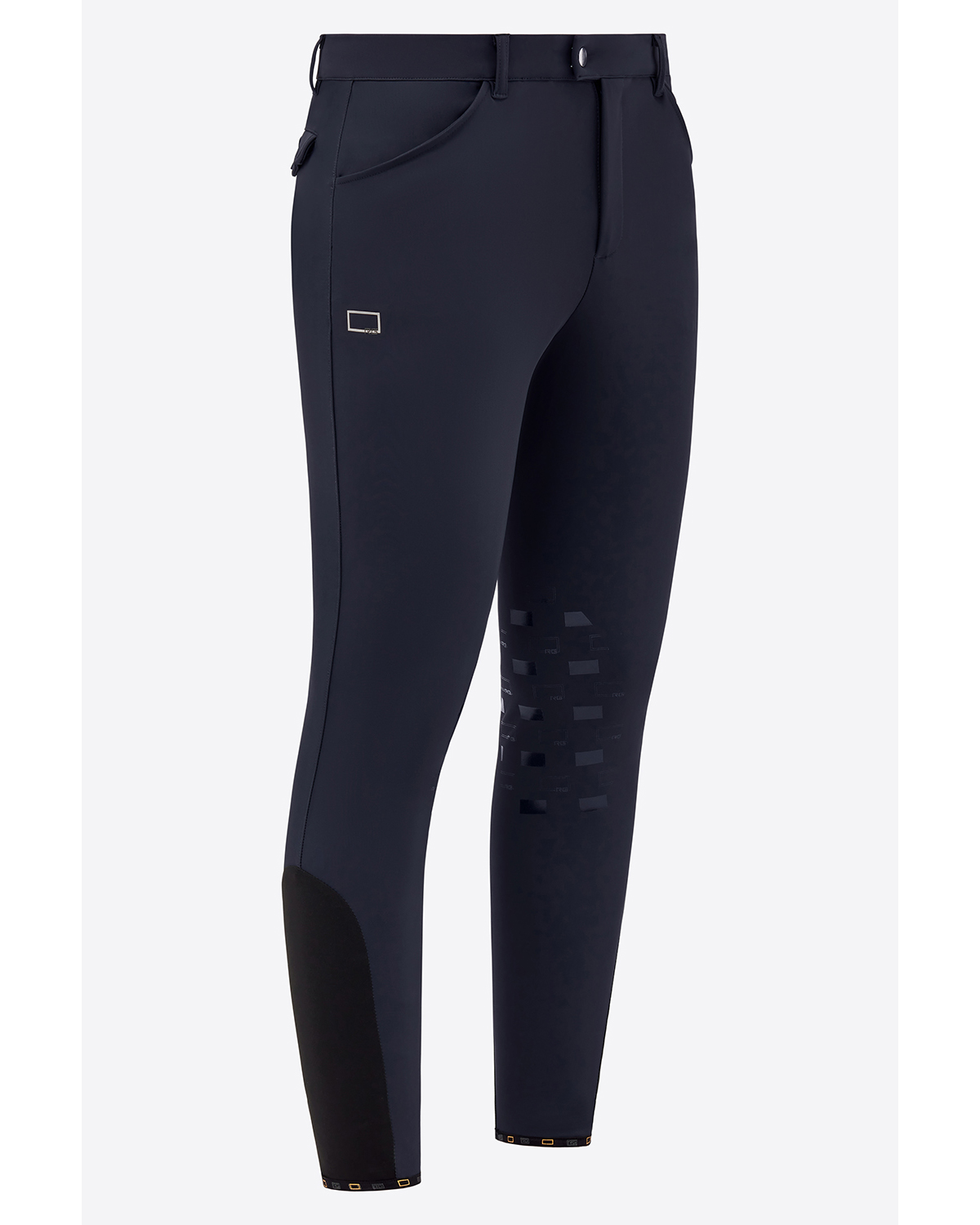 Pantalones de montar azul marino de tejido bonded con grip en rodilla para hombre - RG