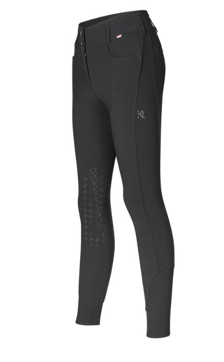 Pantalons pour monter noir avec dos boutons et taille regular (grip aux genoux) pour femme-KLKira - Kingsland