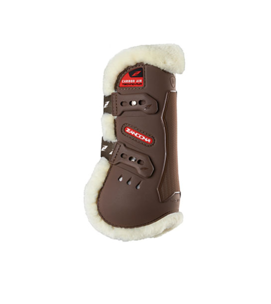 Pack of 2 brown front jump protectors model carbon air techno-fur tendon - Zandona