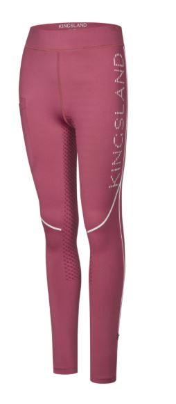 Leggings rose fuchsia (Pink Malaga) avec logo en lettres blanches (à fond intégral) pour filles KLNana - Kingsland