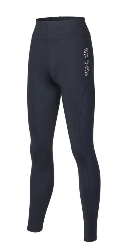 Leggings bleu marine pour femme (full grip) avec poche latérale et logo imprimé en los latéraux KLNima - Kingsland