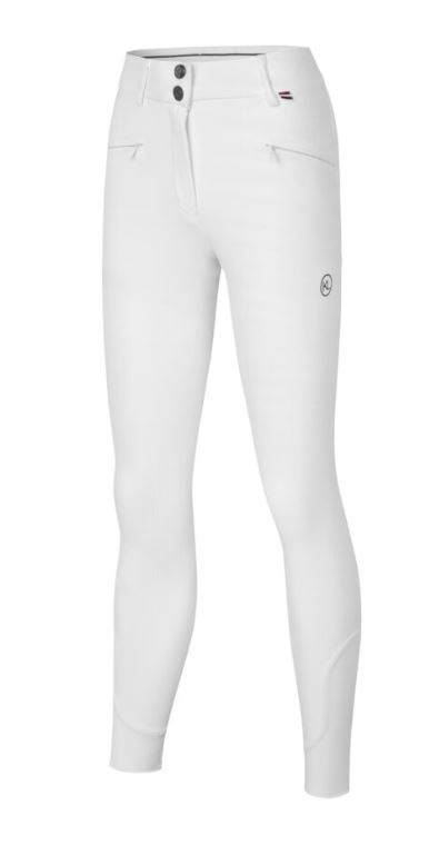 Pantalones blancos de montar con dos botones y cintura regular (grip rodilla) para mujer-KLKerry - Kingsland