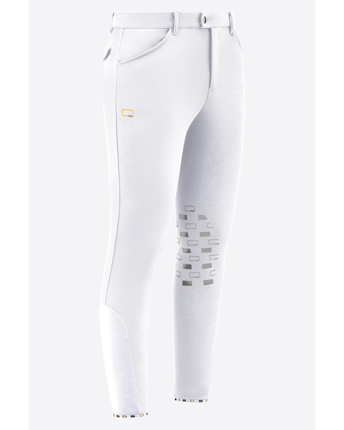 White bonded knee-grip riding breeches for men - RG