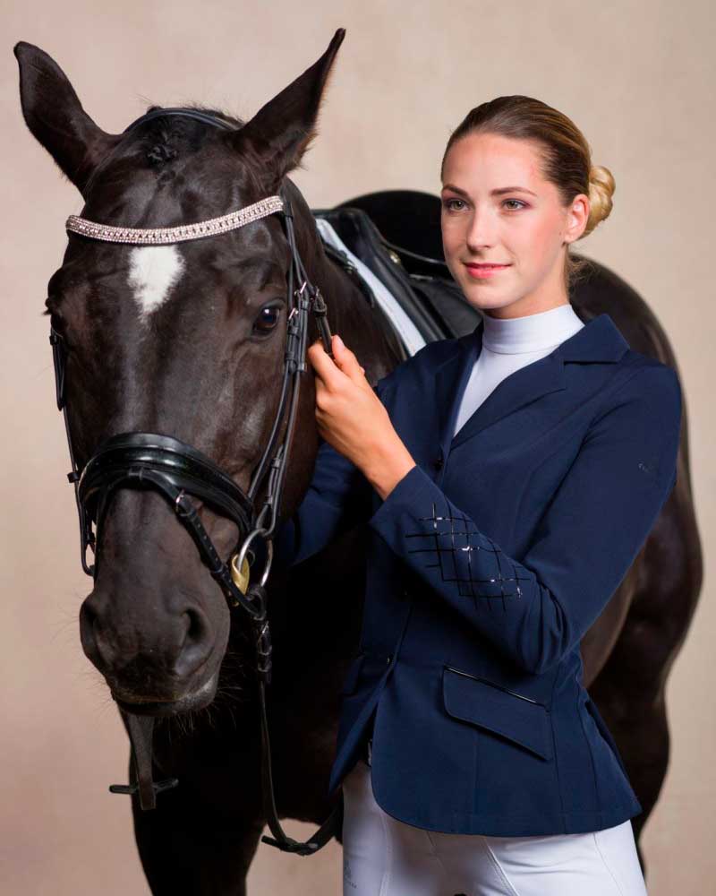 Veste de compétition bleu marine pour femme Mademoiselle - Cavalliera