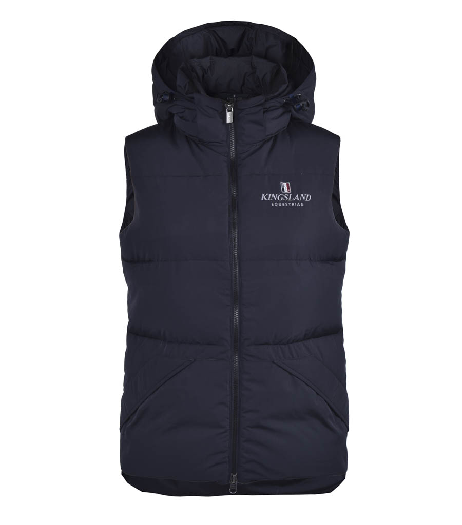 Gilet matelassé bleu marine avec capuche unisexe Warmer - Kingsland