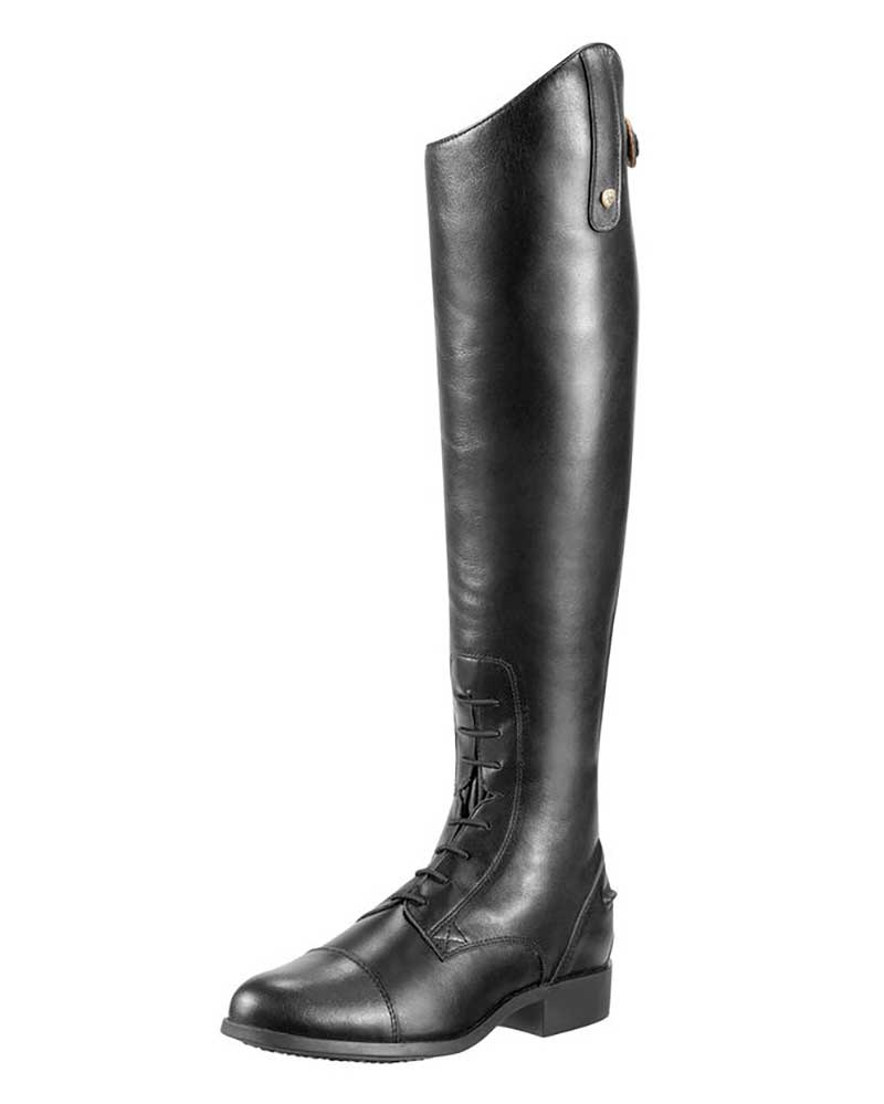 Botas negras de piel para montar a caballo con cordones y cremallera trasera para hombre Heritage Contour Field Zip - Ariat