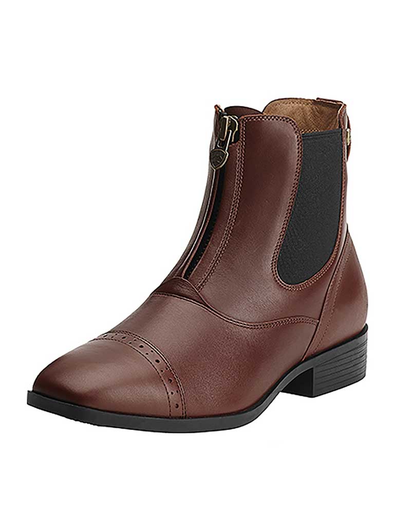 Bottines marron en cuir pour l'équitation avec fermeture éclair pour femme Challenge - Ariat