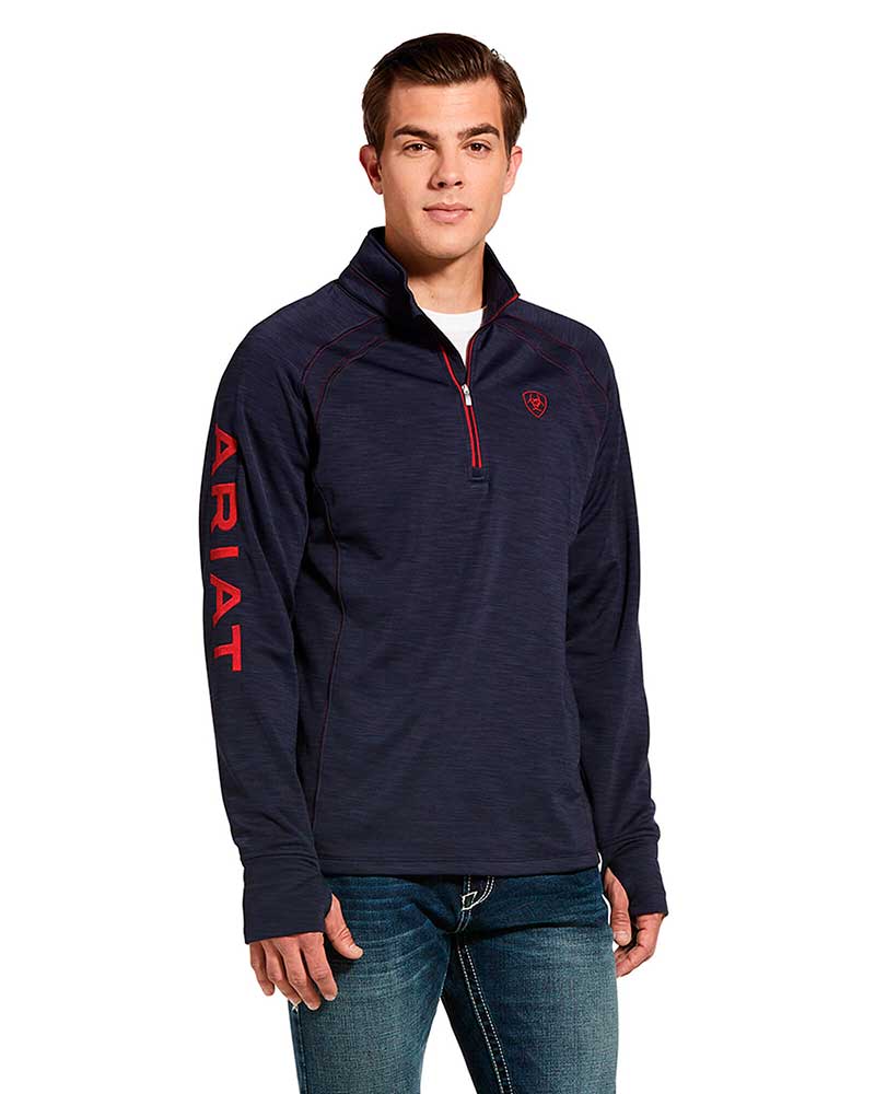Navy Blue Long-Sleeve Training Sweatshirt for Men Tek Team - Ariat