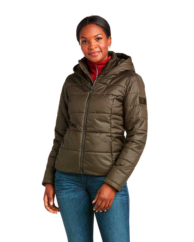 Quilted Jacket with Hood in Dark Brown for Women Harmony - Ariat