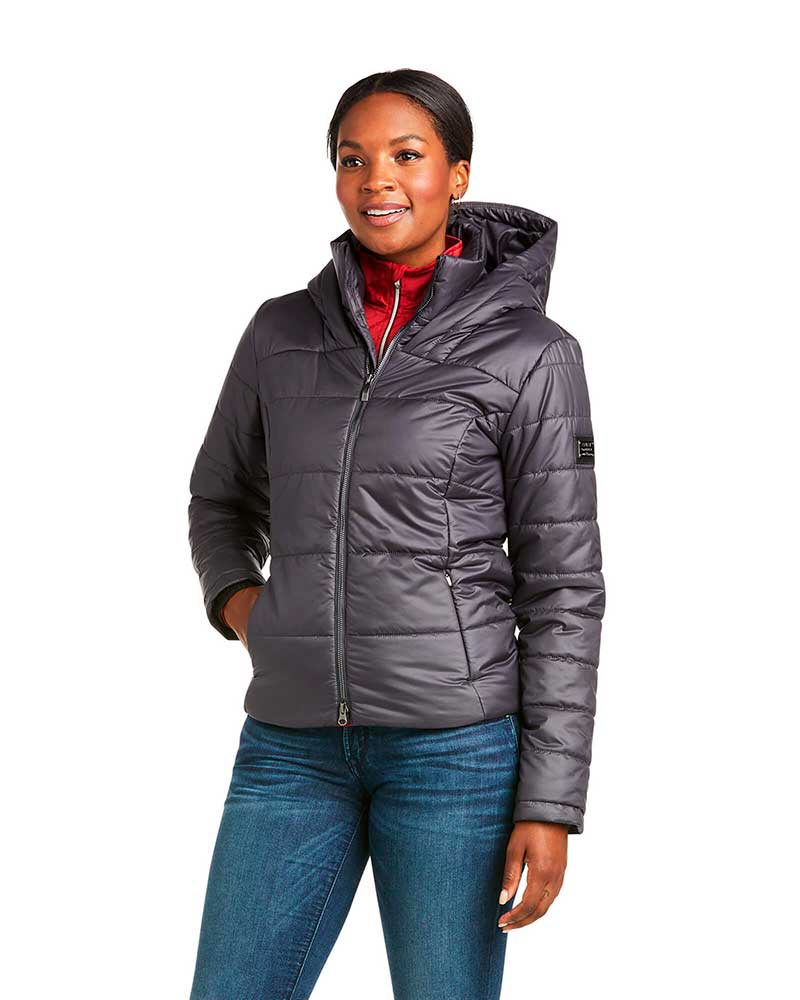 Quilted Jacket with Hood in Blue-Grey for Women Harmony - Ariat