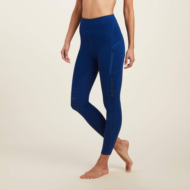 Women’s estate blue winter riding tights (knee grip) with side pockets Venture Thermal - Ariat