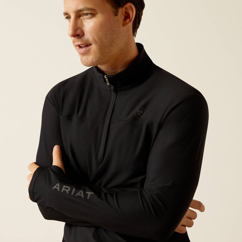 Men's Black Long-Sleeve Half-Zip Polo Lowell 3.0 - Ariat