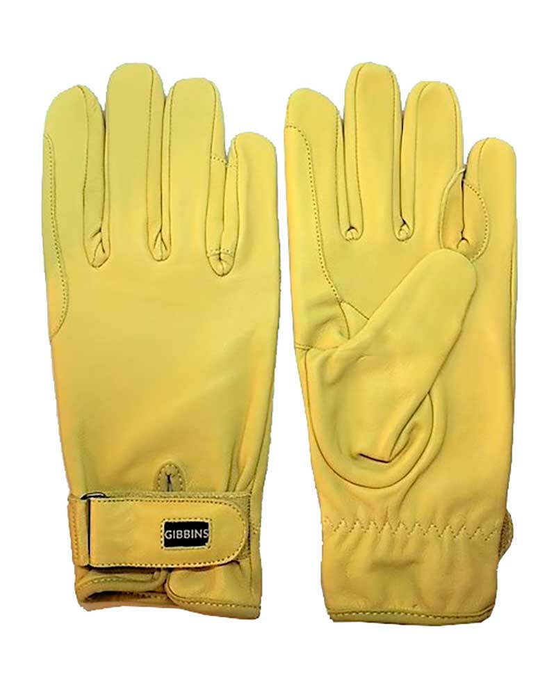 Yellow Leather Riding Gloves Triana - Gibbins