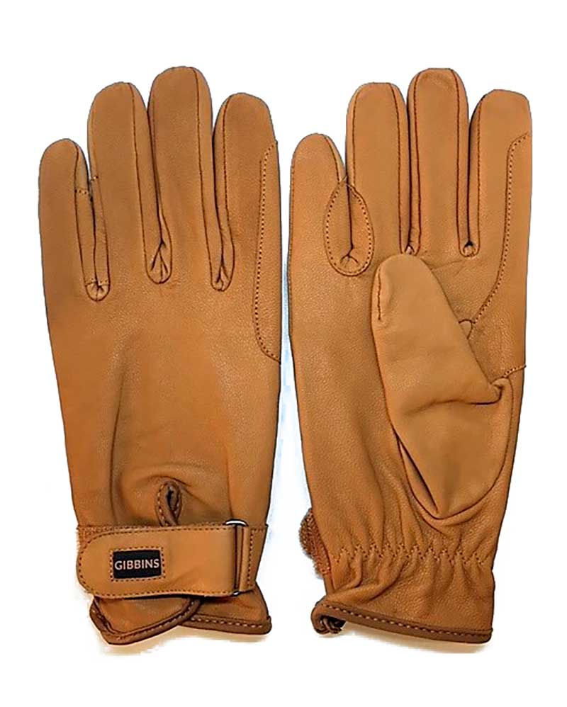 Gants marron en cuir pour l'équitation Triana - Gibbins