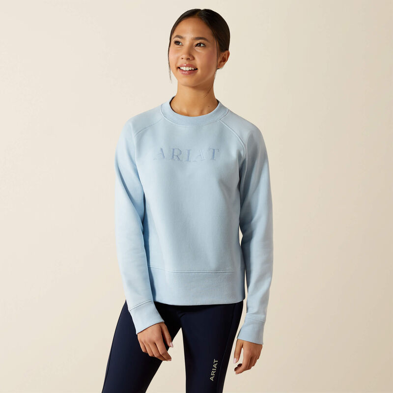 Sweat polaire bleu ciel avec logo brodé sur le devant pour junior Martine - Ariat