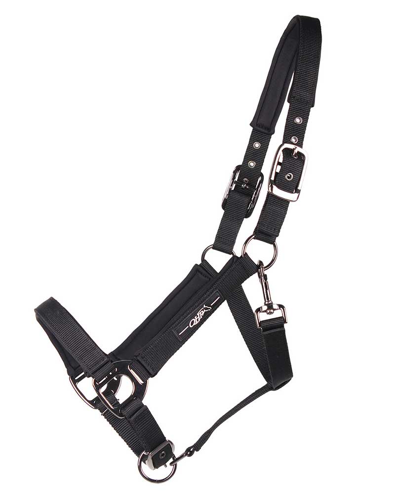 Licol d'écurie noir pour cheval et poney - QHP