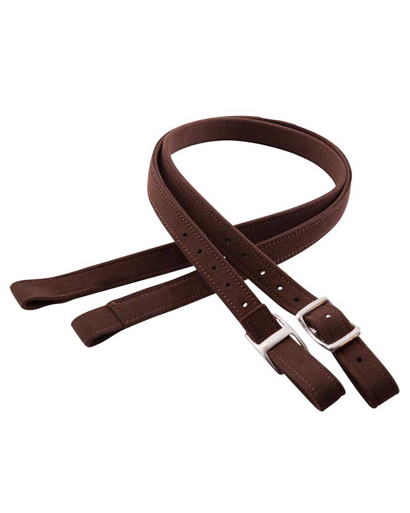 Brown suede stirrup leathers Freemax - BR