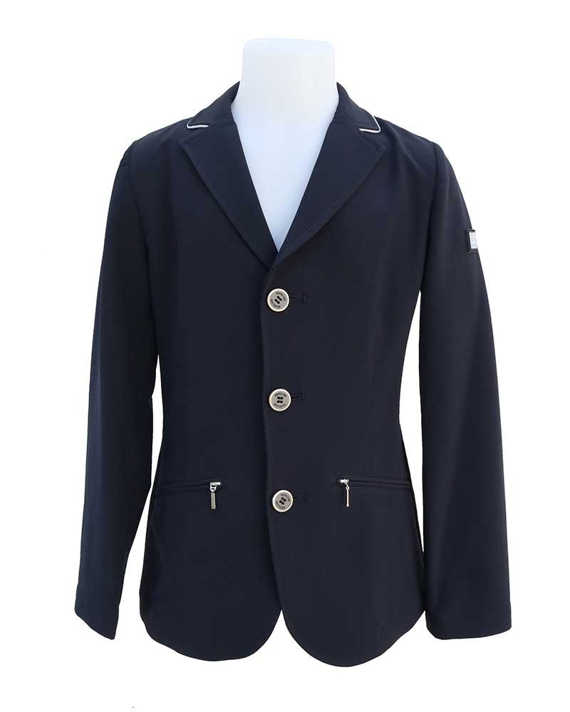 Veste de compétition bleu marine avec passepoils argentés pour garçon Steve - Equiline