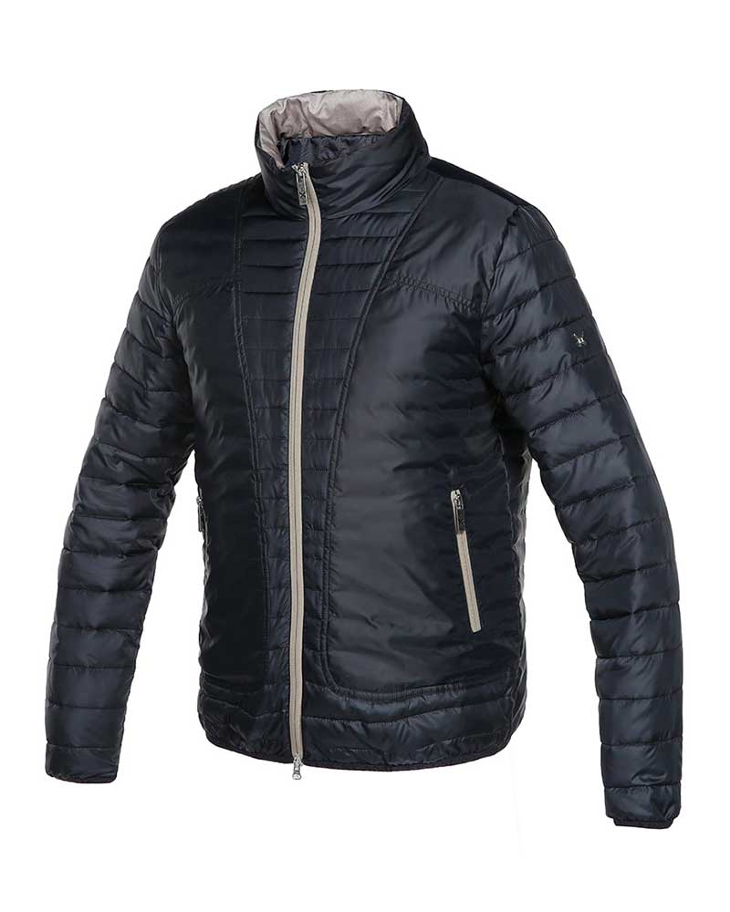 Bomber matelassée bleu marine et beige unisexe - Longreach - Kingsland Dressage