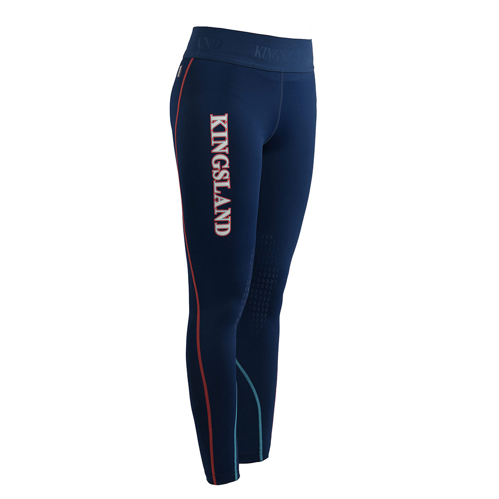 Blue compression tights with knee grip for woman – Milos model - Kingsland