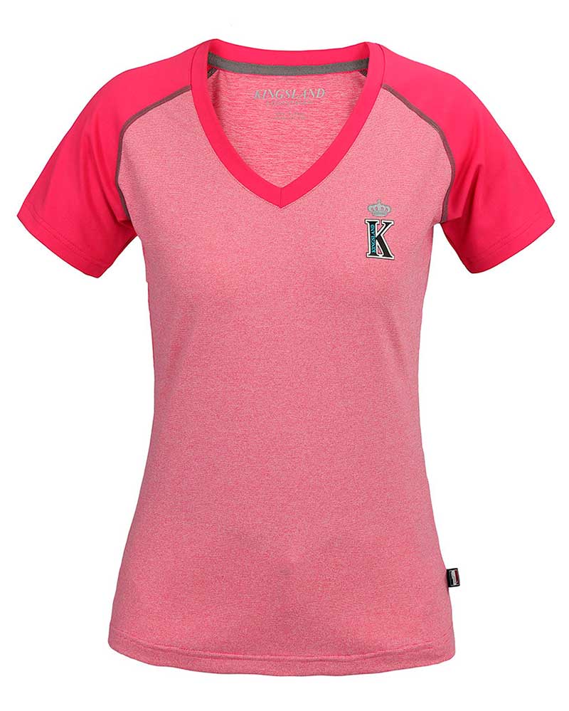 T-shirt d'entraînement à manches courtes avec col de pic rose pour femme Monterosso - Kingsland