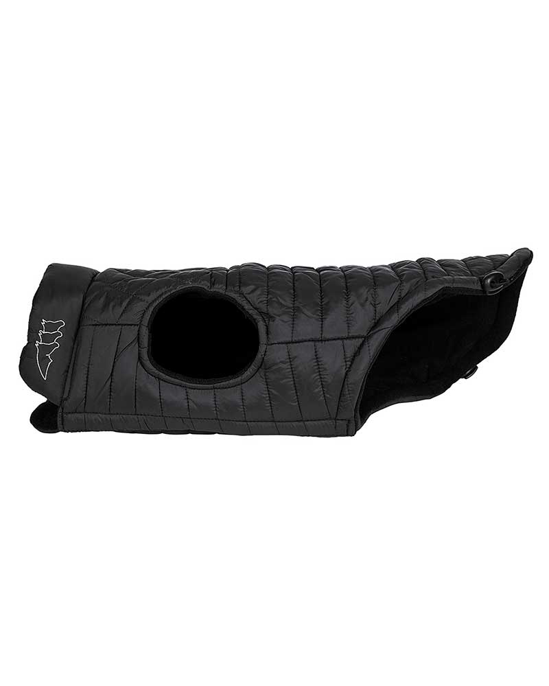 Black Quilted Dog Coat with Fleece Lining Tobia - Equiline