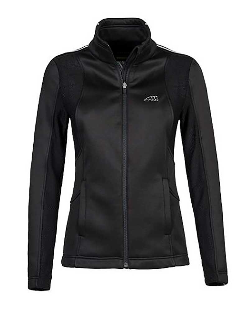 Women’s black training softshell jacket (mesh + fleece fabric) – Susy - Equiline