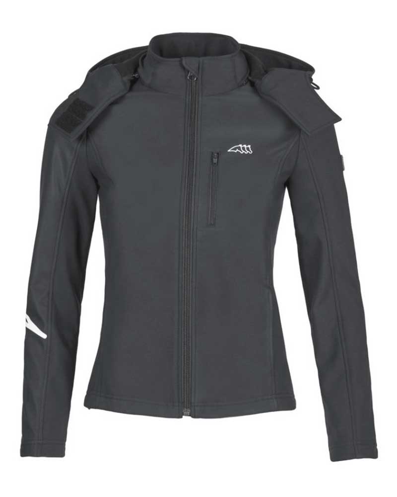 Women’s dark grey softshell jacket with hood – Sandy - Equiline