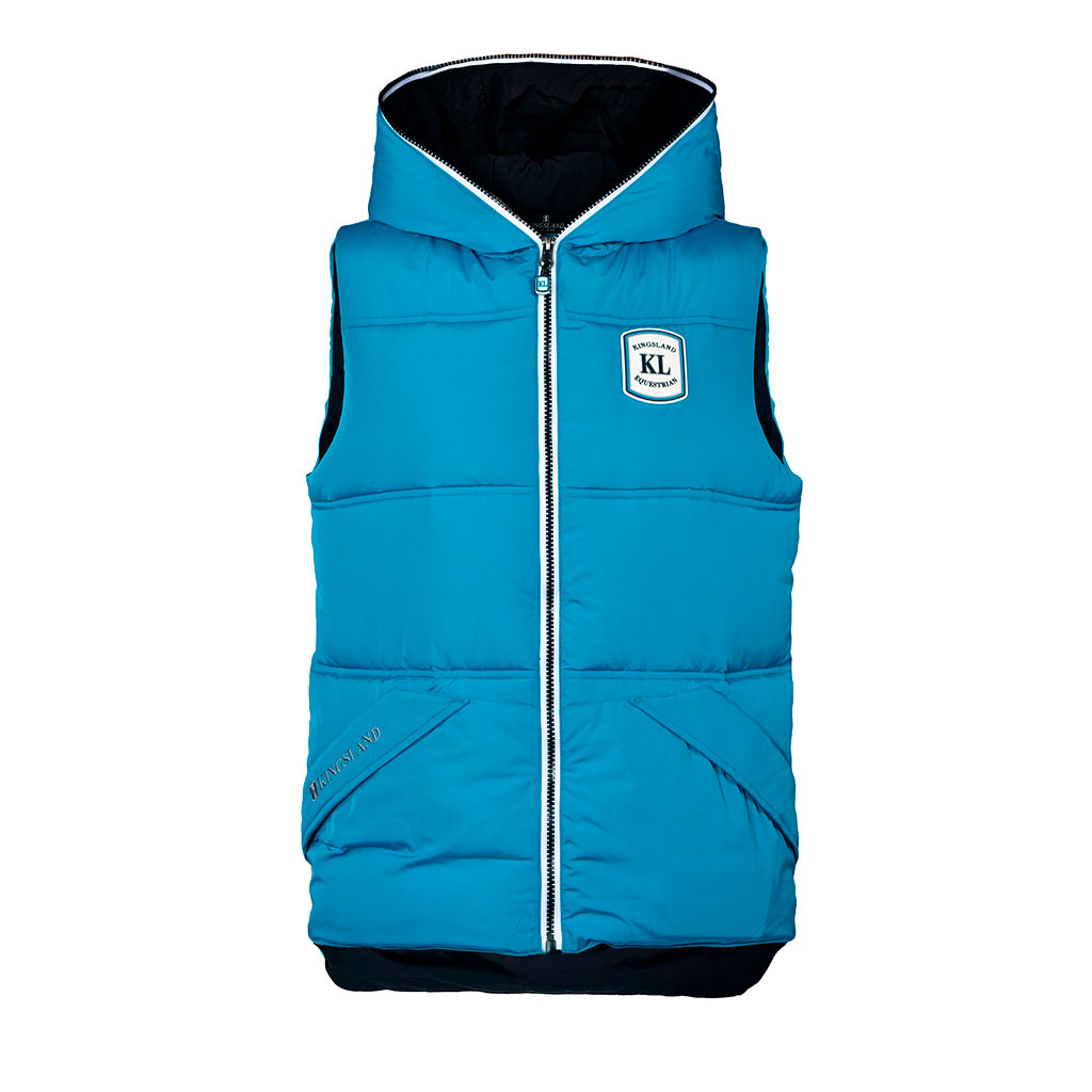 Gilet matelassé bleu et noir avec capuche unisexe Gannett - Kingsland