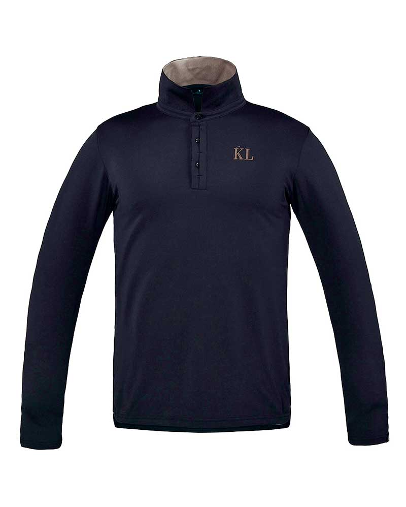 Polo de manga larga azul marino para hombre Diablerets - Kingsland