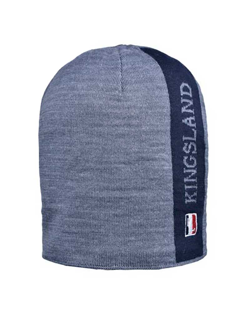 Grey and navy fine knit beanie with fleece lining – James - Kingsland