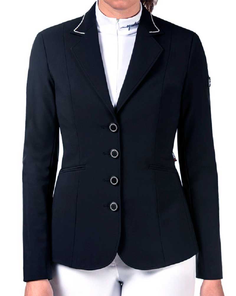 Veste de compétition bleu marine avec boutons de brillants pour femme Dorthy - Equiline